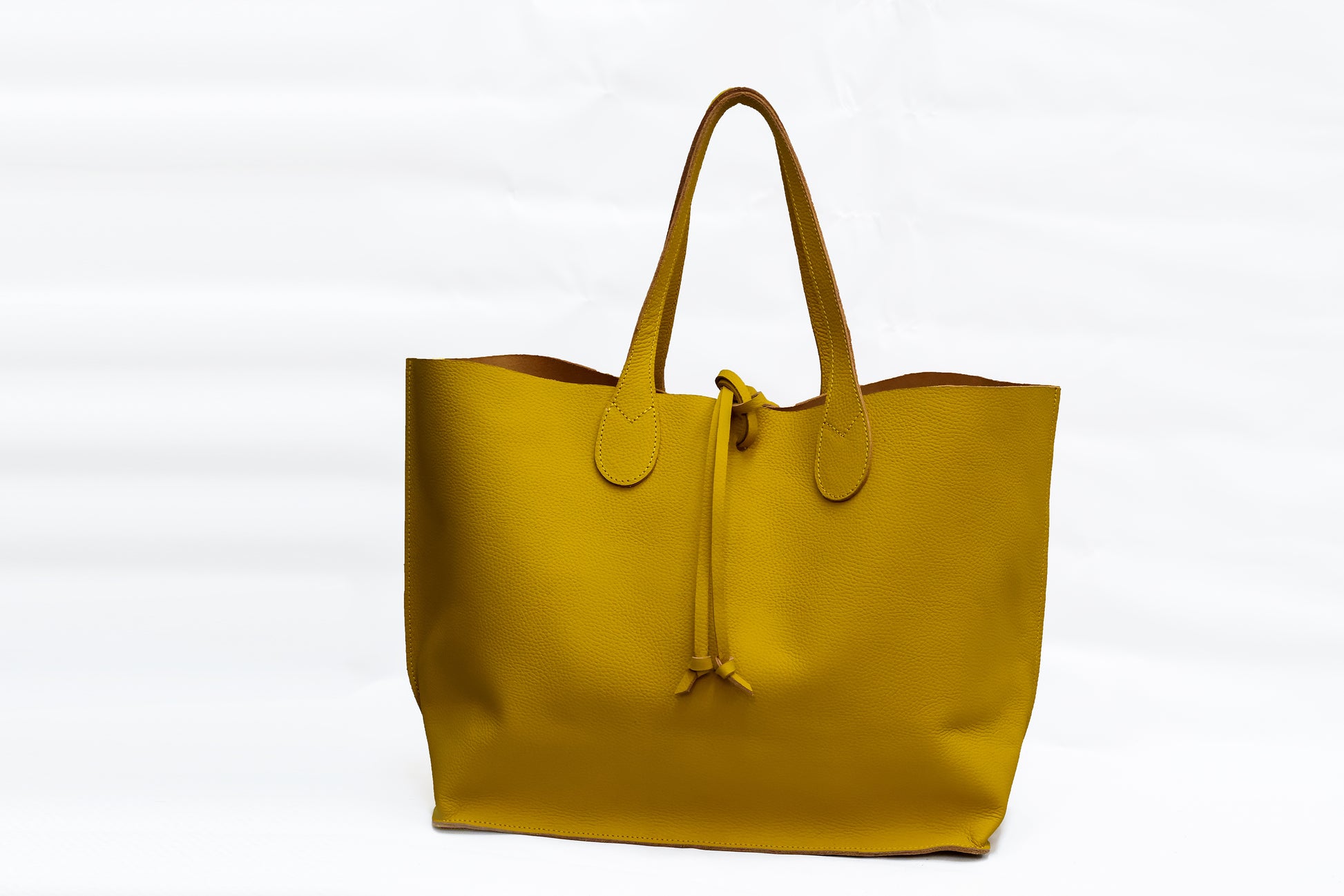 Francesca tote in Golden yellow milled leather