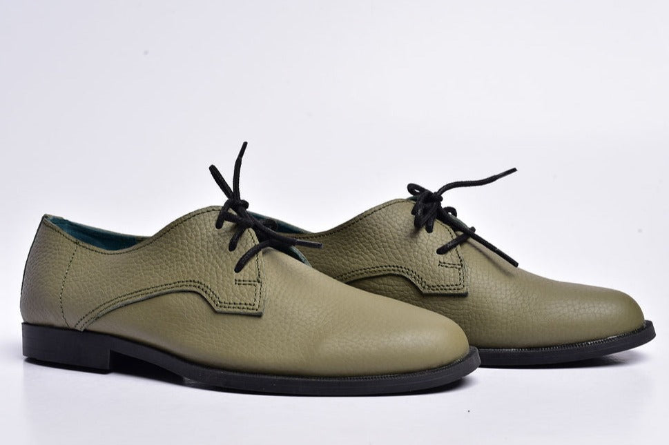 Ciao shoes in olive green milled leather