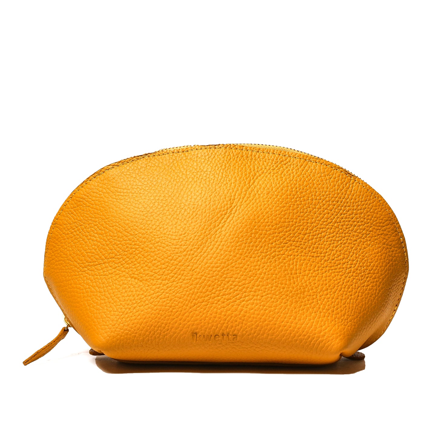 Viringo travel case in golden yellow natural dyed milled leather