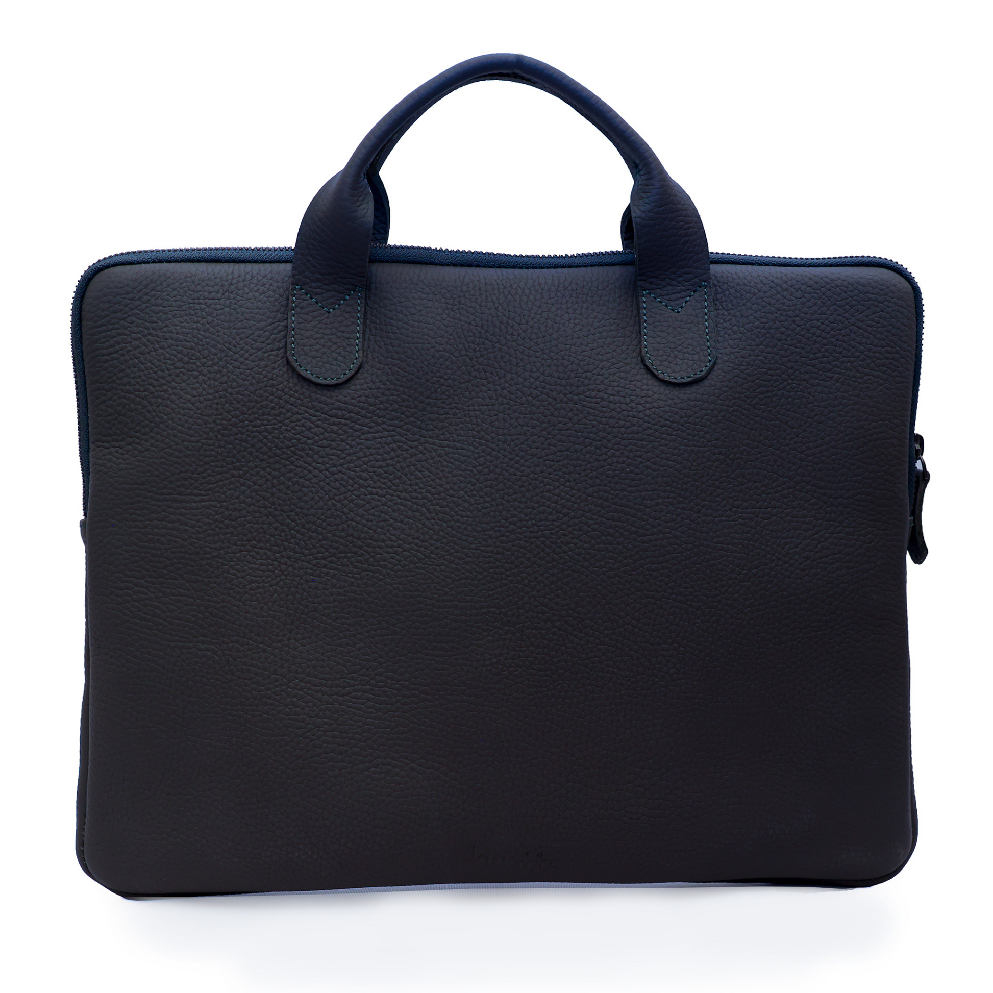 Abby laptop bag 16'' Black natural milled leather.