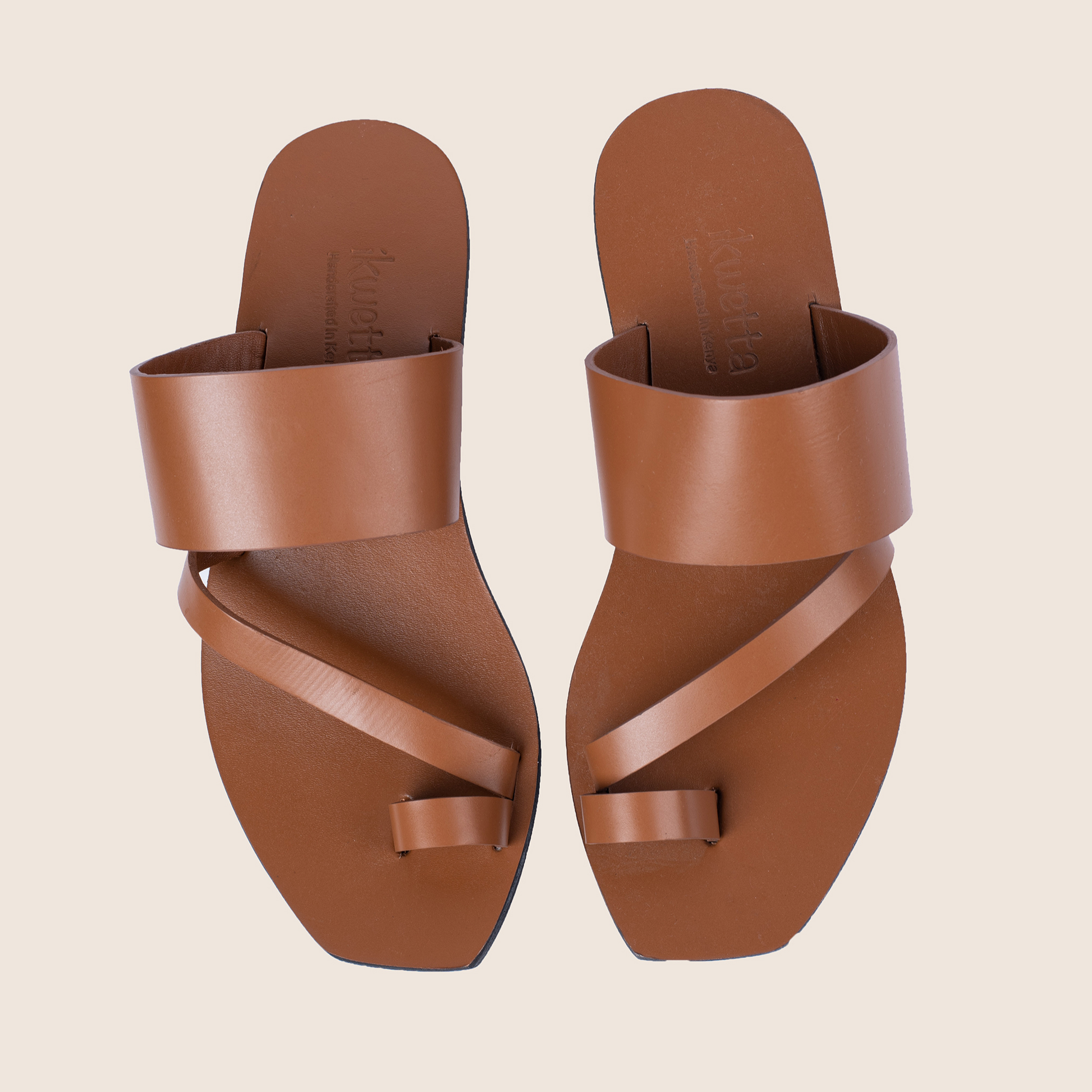 Helena sandals in caramel smooth leather 