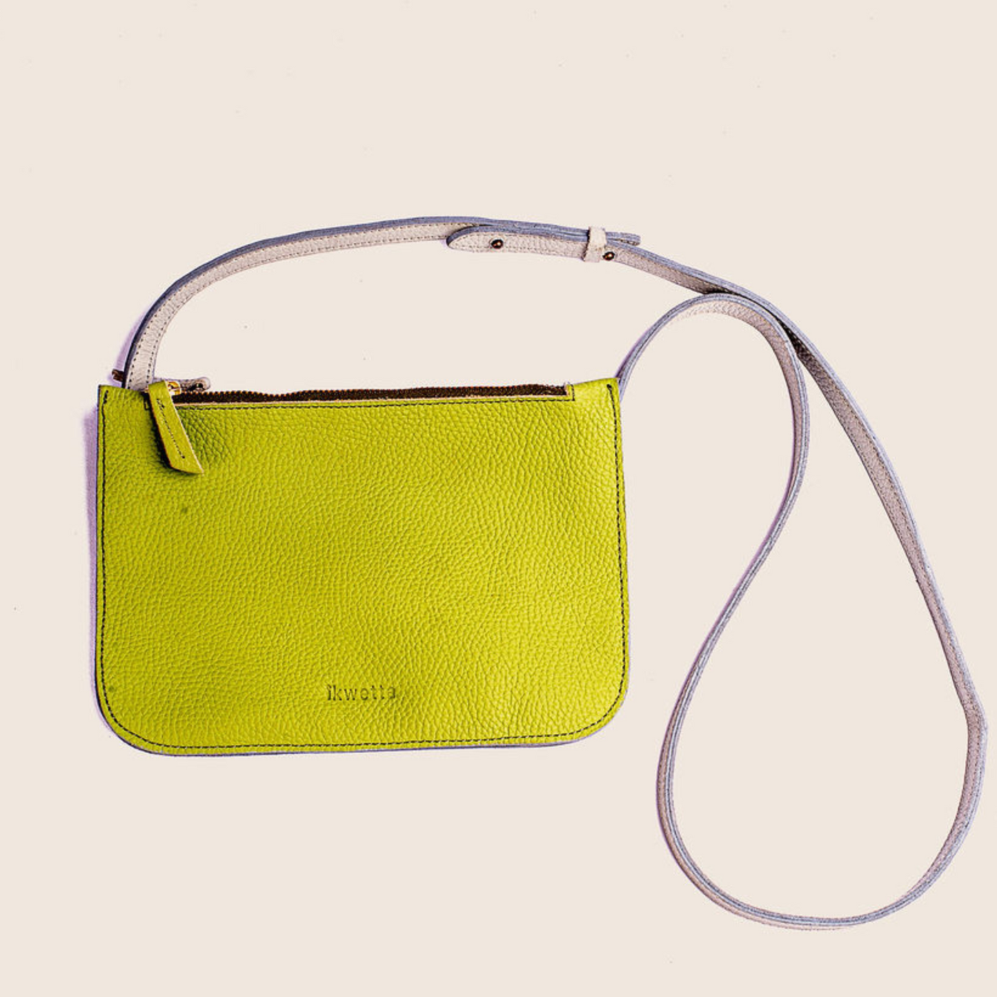 Gabby crossbody in green natural dried and paloma leather