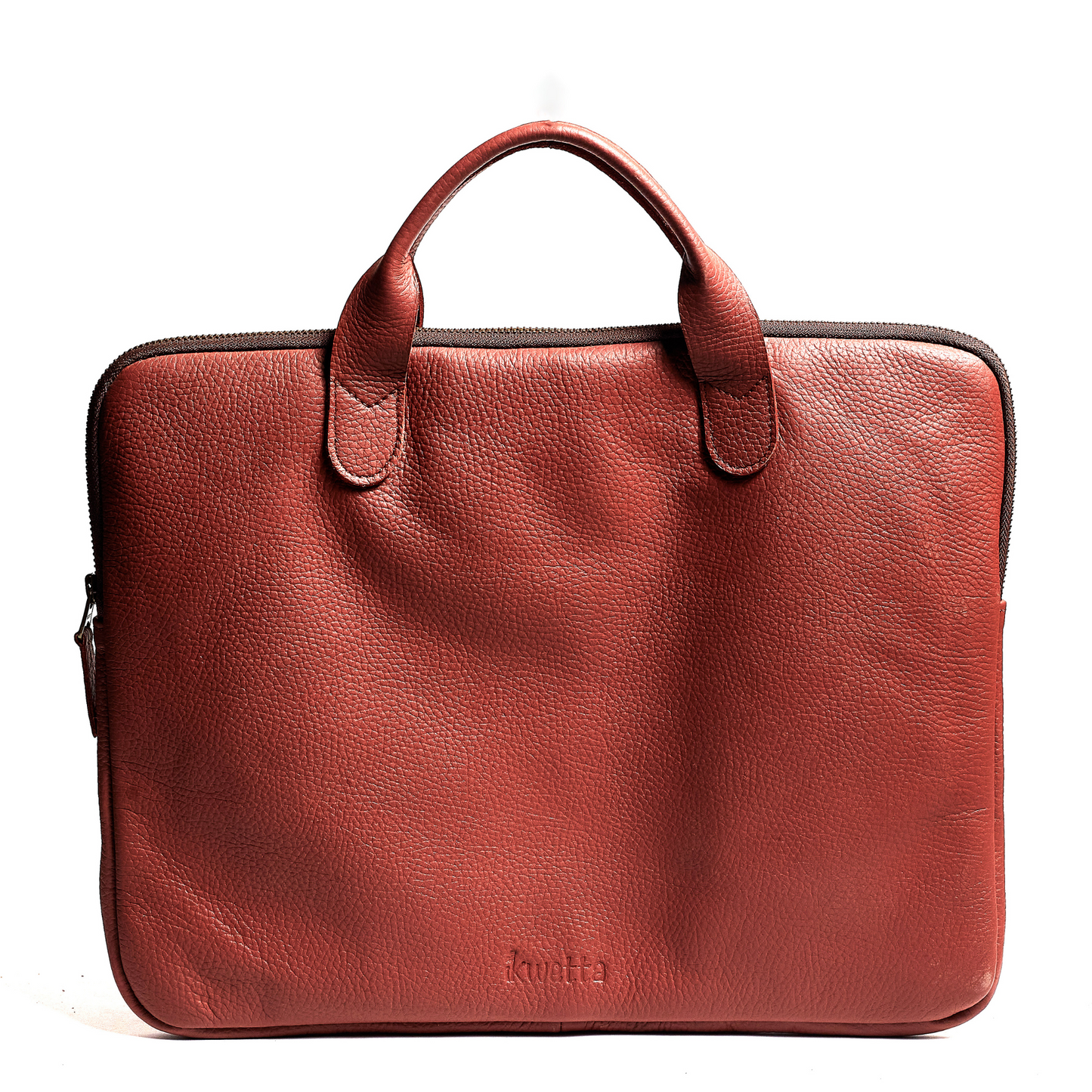 Abby laptop bag 14'' Firebrick natural milled leather.