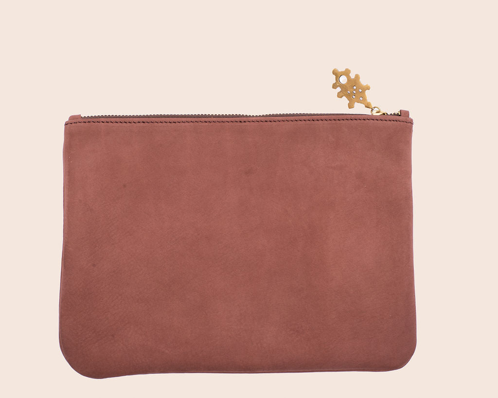 Francis pouches in brown hunting suede